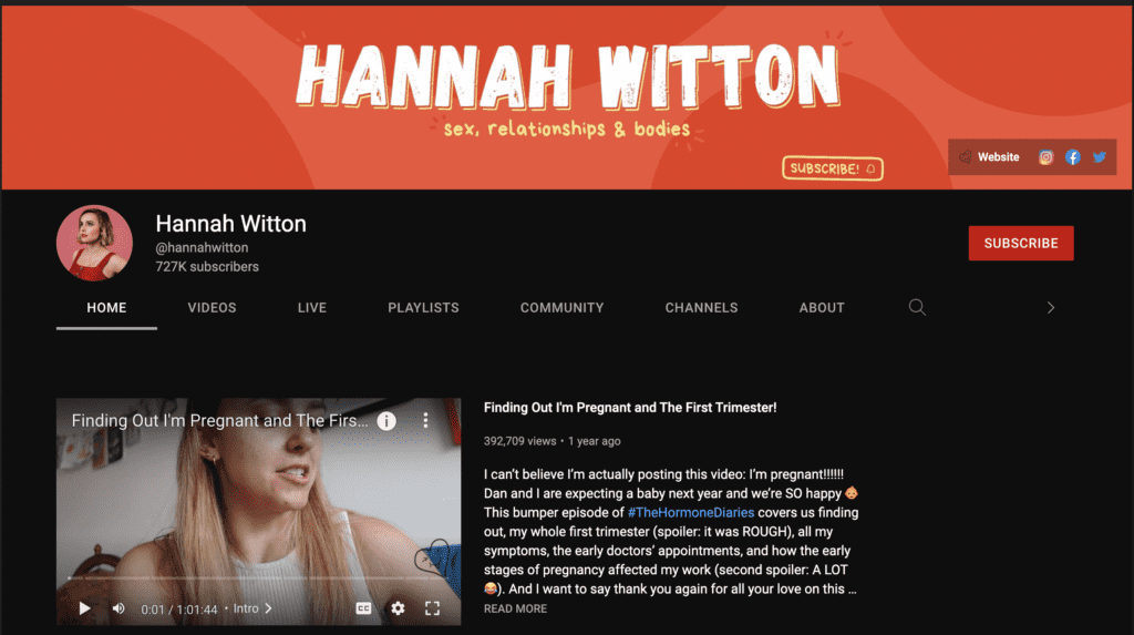 Hannah Witton Youtube