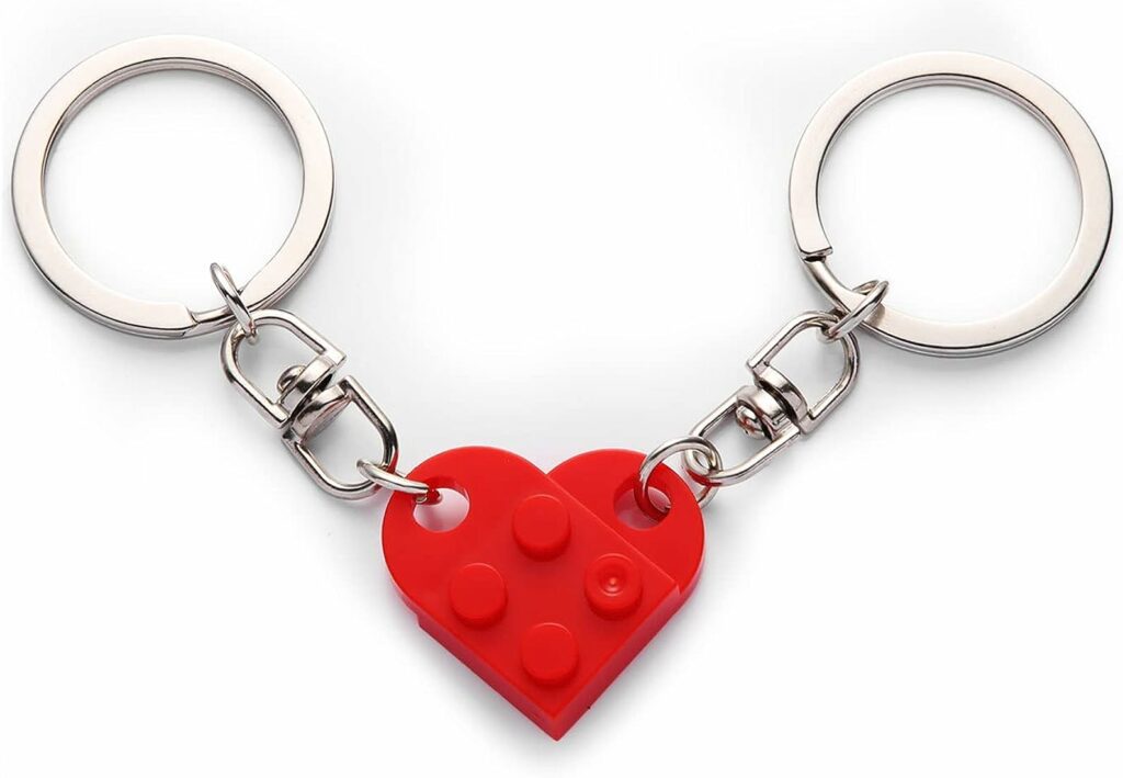 Couples Heart Keychain Set